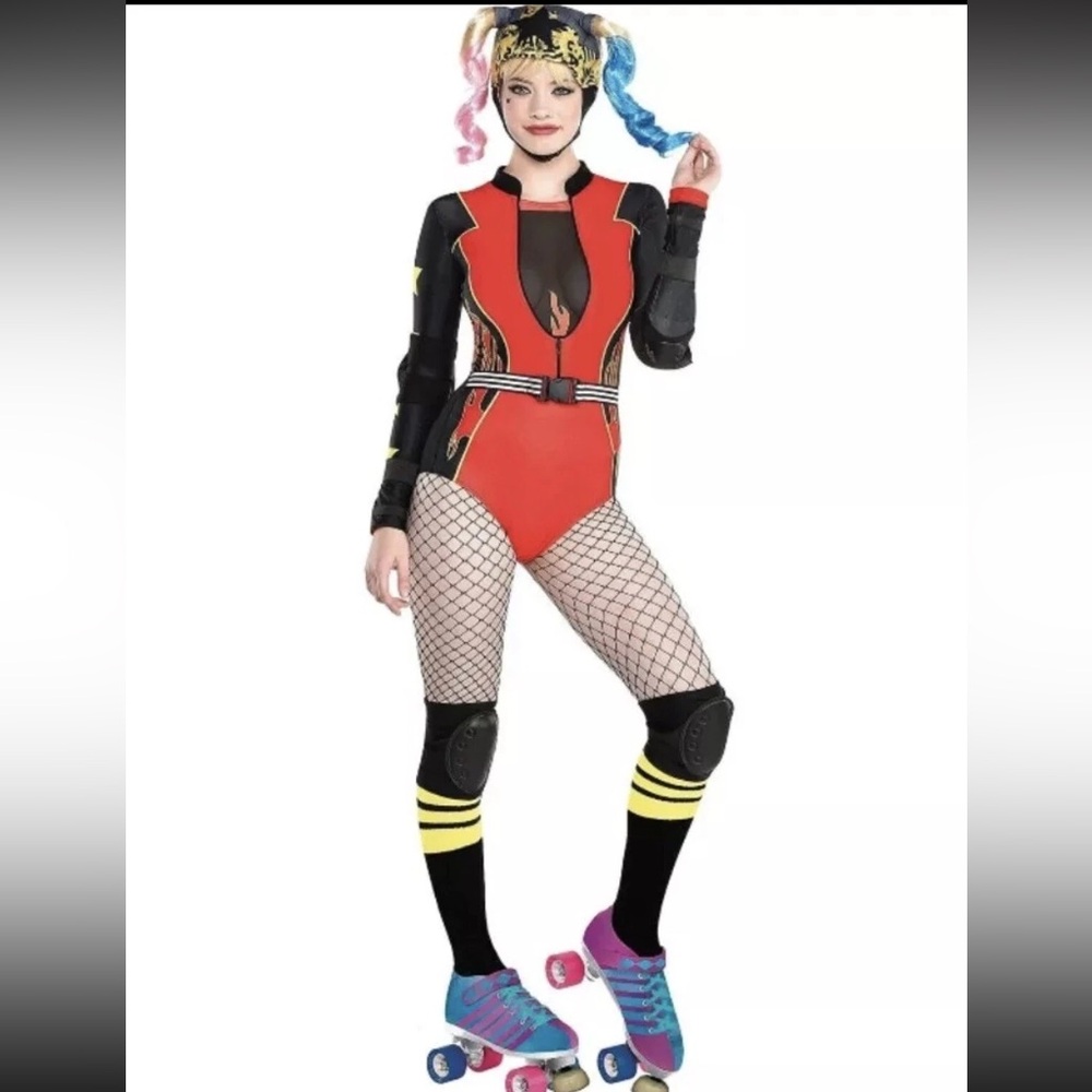 Brand New Harley Quinn RollerDerby Adult Costume,Birds of Prey Size Adult Med6-8